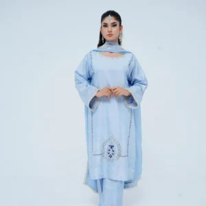 Cielo – Soft Ice Blue Raw Silk Suit